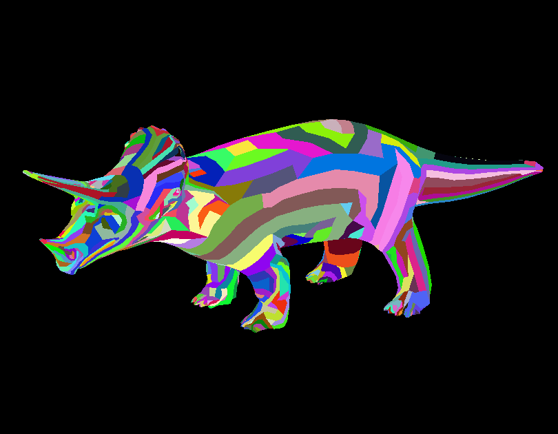 Stripification of the triceratops model