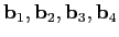$\mathbf{b}_1,\mathbf{b}_2,\mathbf{b}_3,\mathbf{b}_4$